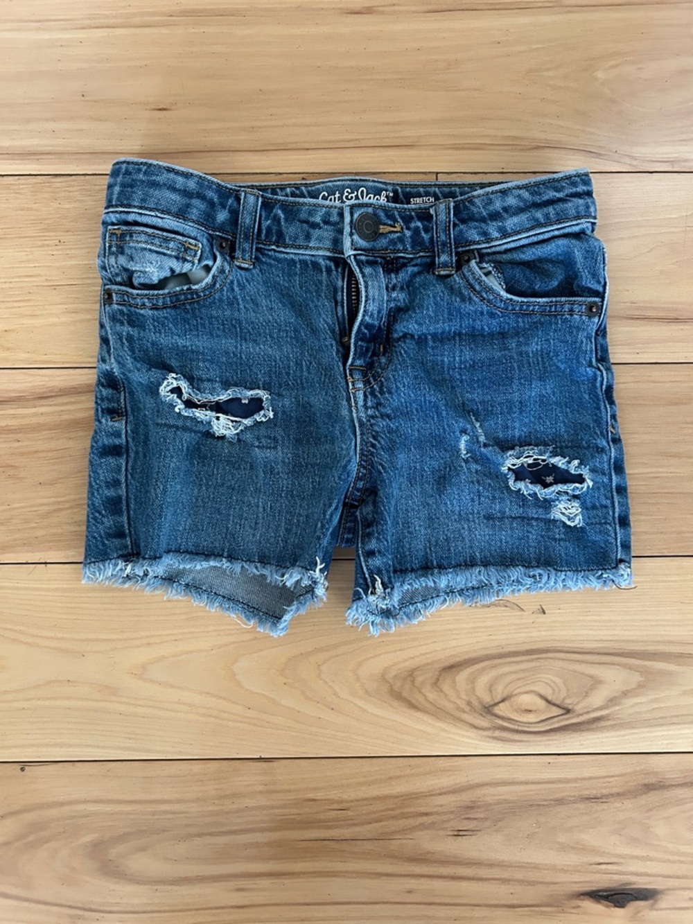 Cat & Jack Blue Distressed Frayed Denim Shorts